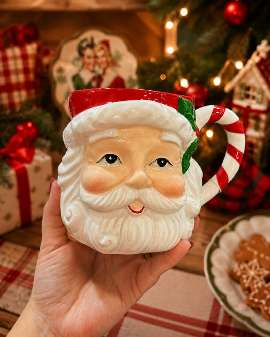 Heirloom Santa Candy Cane Mug Mr & Mrs Christmas