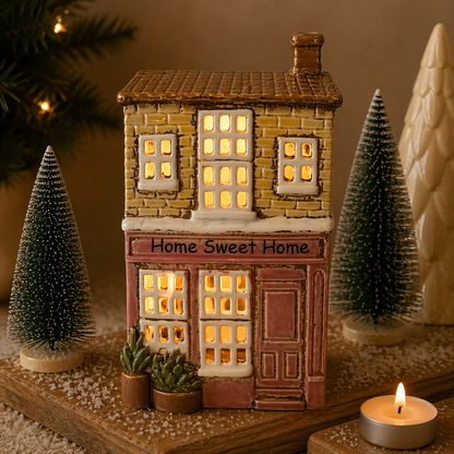 Home Sweet Home Tealight House Mr & Mrs Christmas