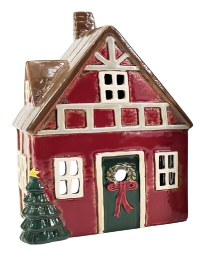 Red Christmas Cottage Tealight House - Arriving September Mr & Mrs Christmas