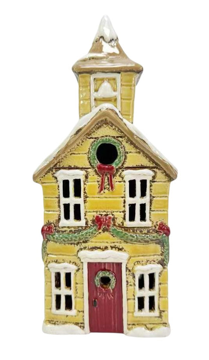 Yellow Christmas Tealight Church - Arriving September Mr & Mrs Christmas