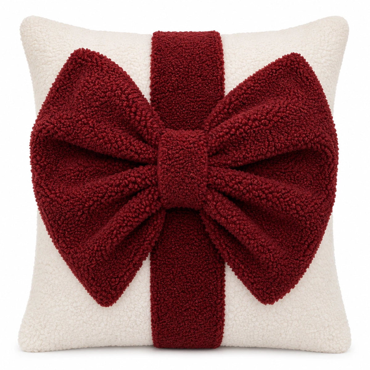 Large Sherpa Gift Box Christmas Cushion Mr & Mrs Christmas