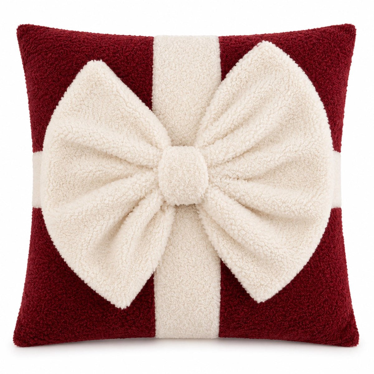 Large Sherpa Gift Box Christmas Cushion Mr & Mrs Christmas