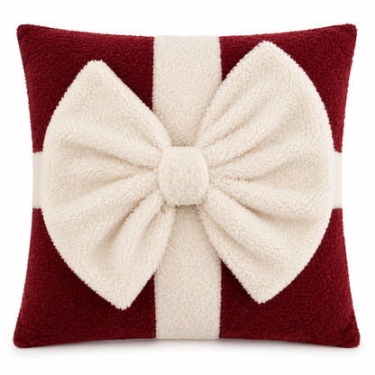 Large Sherpa Gift Box Christmas Cushion Mr & Mrs Christmas