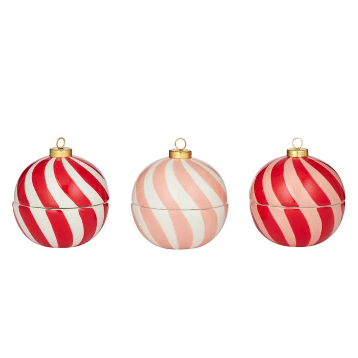 Candy Cane Bauble Candles Set of 3 Coast To Coast Imports