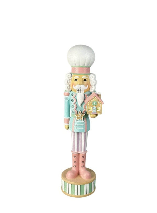 Pastel Gingerbread House LED Nutcracker Mr & Mrs Christmas