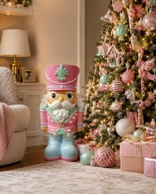 Pastel Stumpy LED Nutcracker Mr & Mrs Christmas