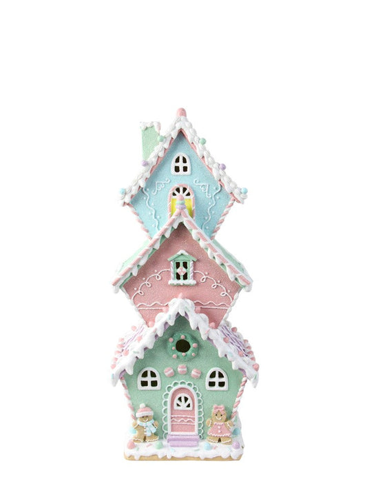 Pastel Three-Storey Gingerbread House Mr & Mrs Christmas