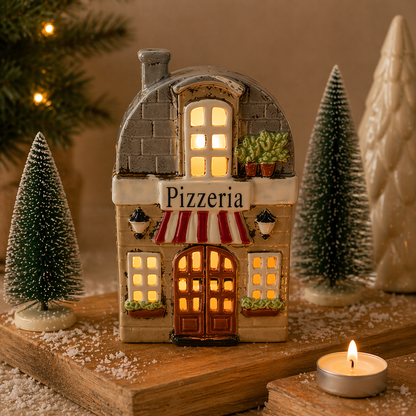 Pizzeria Tealight House Mr & Mrs Christmas