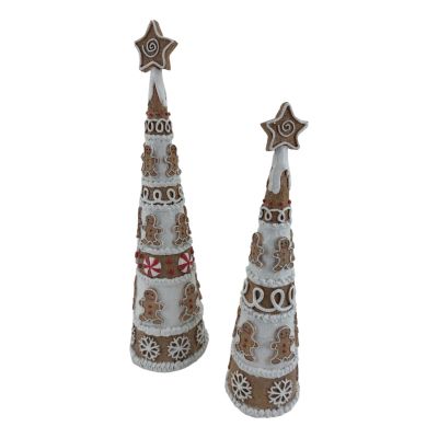 Set of 2 Christmas Gingerbread Trees