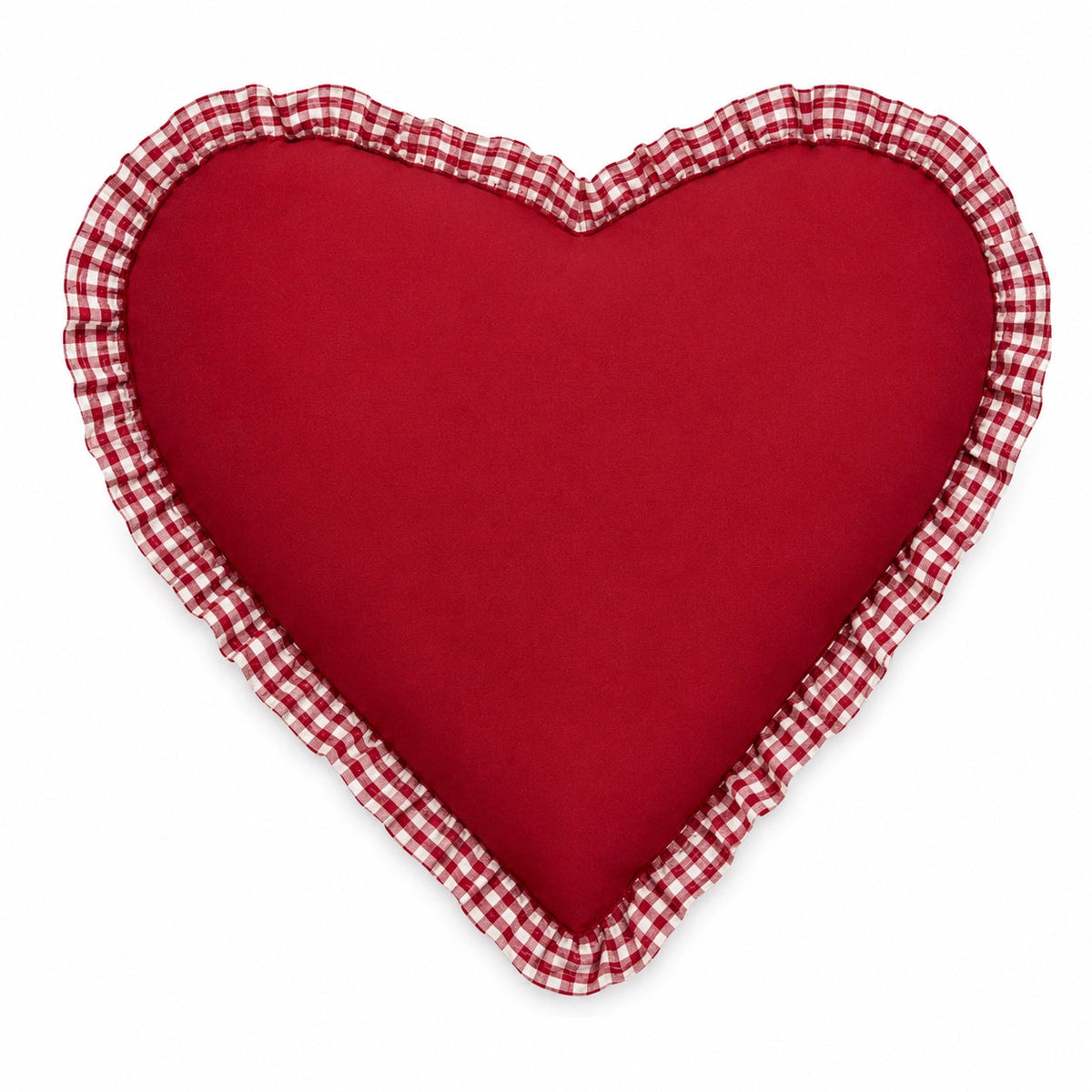 Red Gingham Heart Christmas Cushion Mr & Mrs Christmas