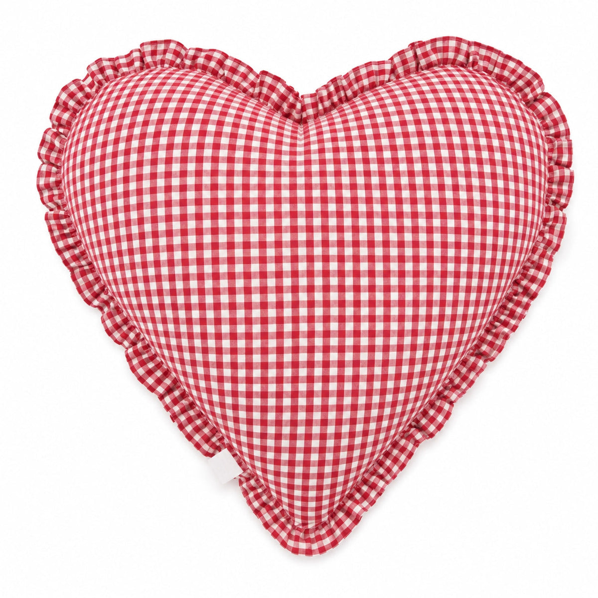 Red Gingham Heart Christmas Cushion Mr & Mrs Christmas