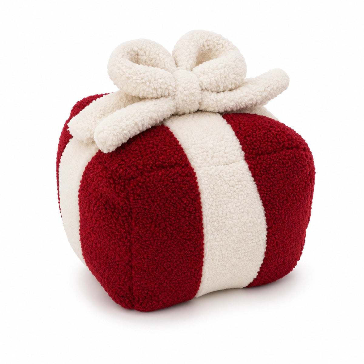 Red &amp; White Gift Box Christmas Cushion Mr & Mrs Christmas