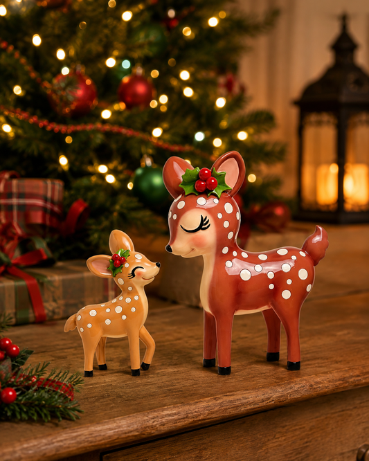 Retro Reindeers Set Mr & Mrs Christmas
