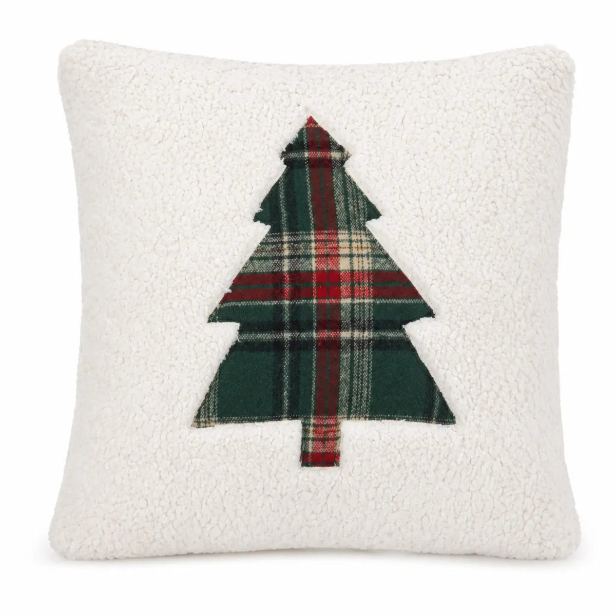 Reversible Tartan Christmas Tree Cushion Mr & Mrs Christmas
