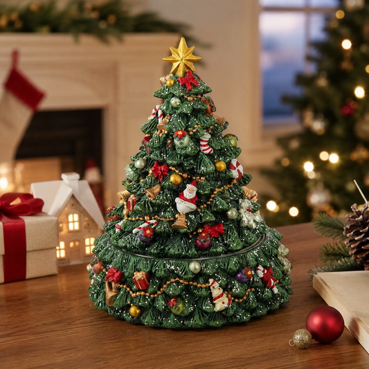 Revolving Christmas Tree Music Box