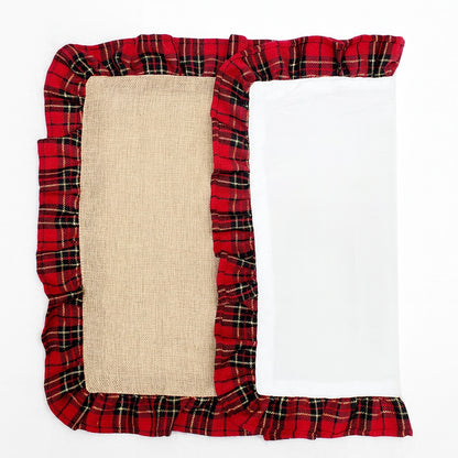 Ruffled Tartan Trim Holiday Placemat