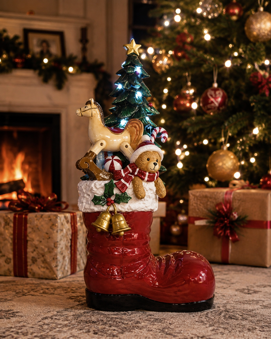 Santa Toy Boot LED Mr & Mrs Christmas