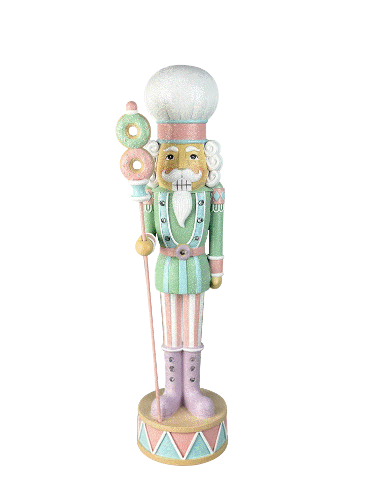 Sprinkle Donut Baker Nutcracker LED Mr & Mrs Christmas