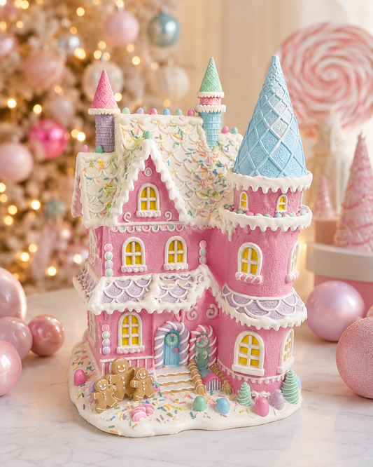 Sprinkle Gingerbread Castle LED Mr & Mrs Christmas