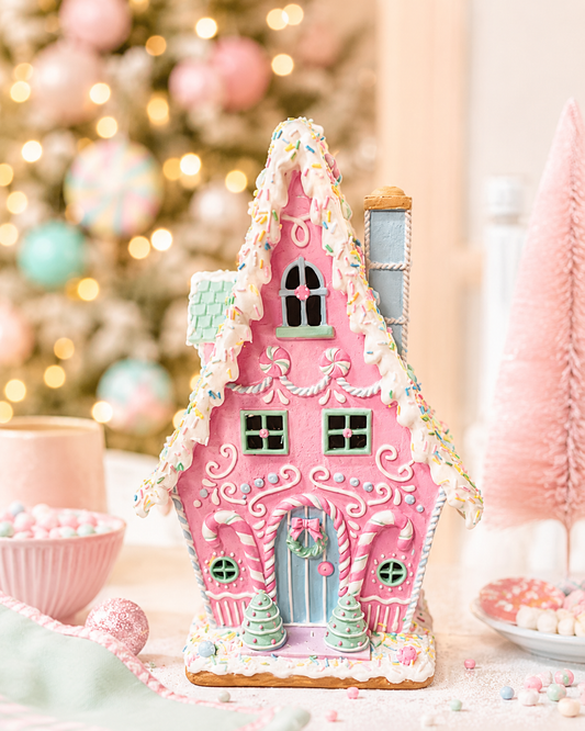 Sprinkle Gingerbread House LED Mr & Mrs Christmas