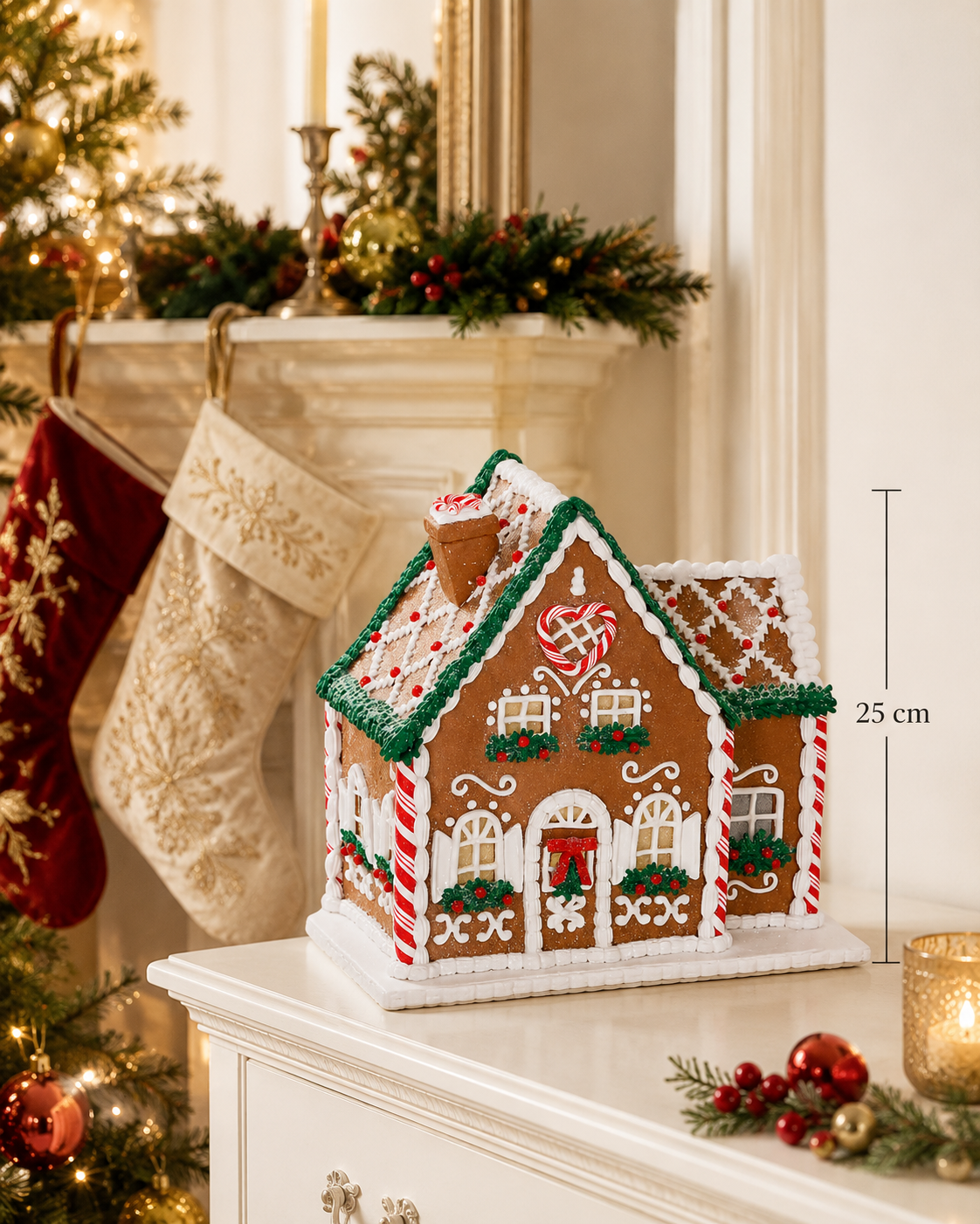 Traditional Clay Gingerbread House LED Mr & Mrs Christmas