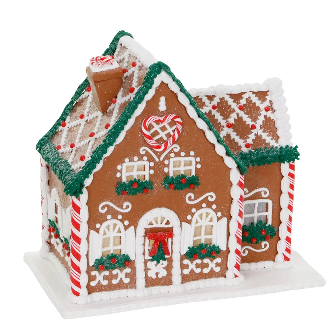 Clay Gingerbread House LED 25cm Mr & Mrs Christmas