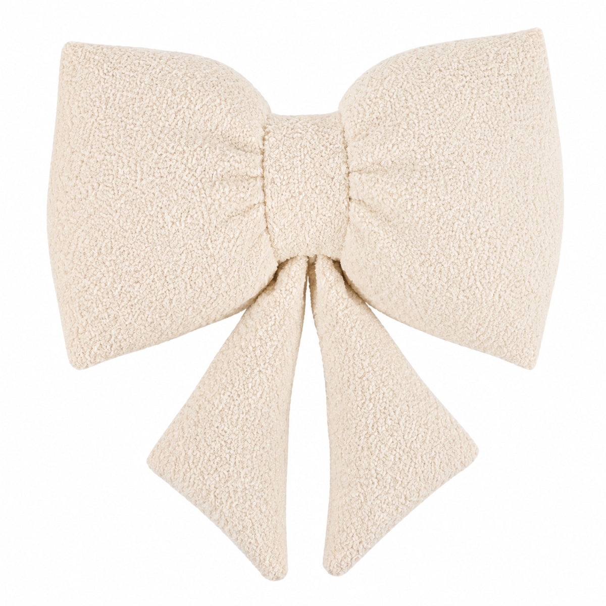White Sherpa Bow Christmas Cushion