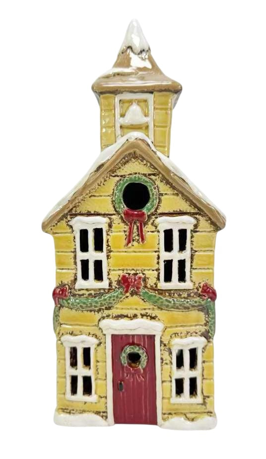 Yellow Christmas Tealight Church Mr & Mrs Christmas