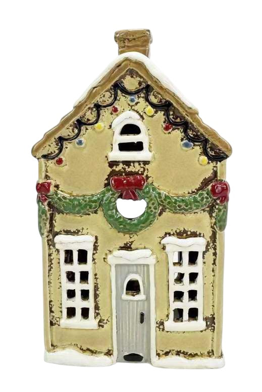 Yellow Christmas Tealight Cottage Mr & Mrs Christmas