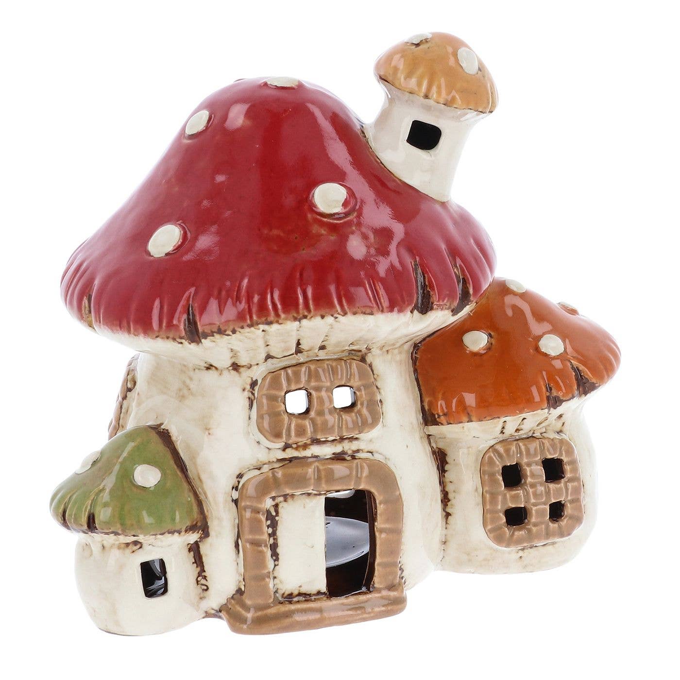 Village Pottery 3 Mushroom House Tealight Joe Davies