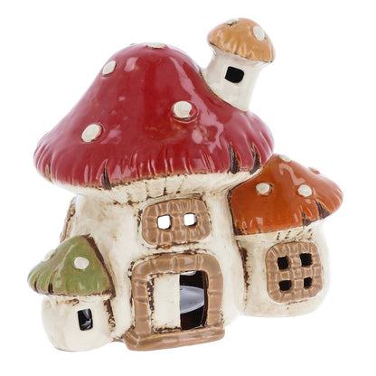 Village Pottery 3 Mushroom House Tealight Joe Davies