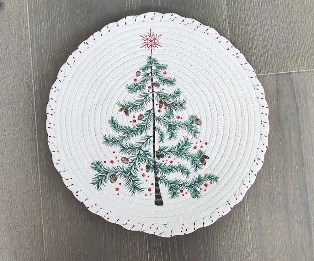 Christmas Tree Woven Placemat - Mr & Mrs Christmas