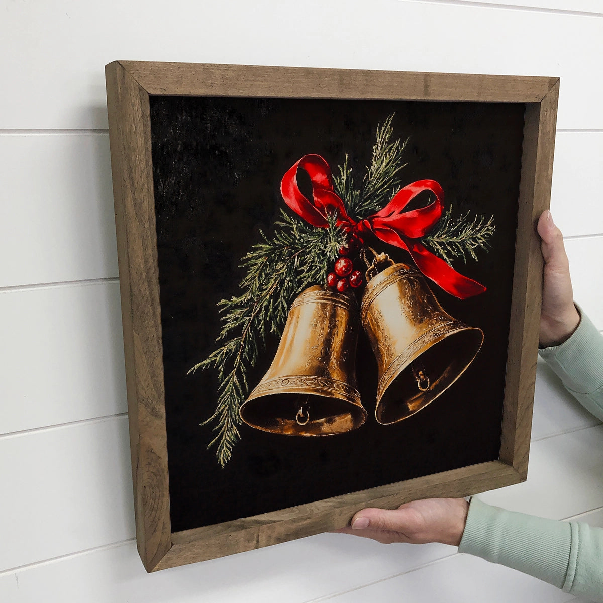 Christmas Bells Framed Canvas Art