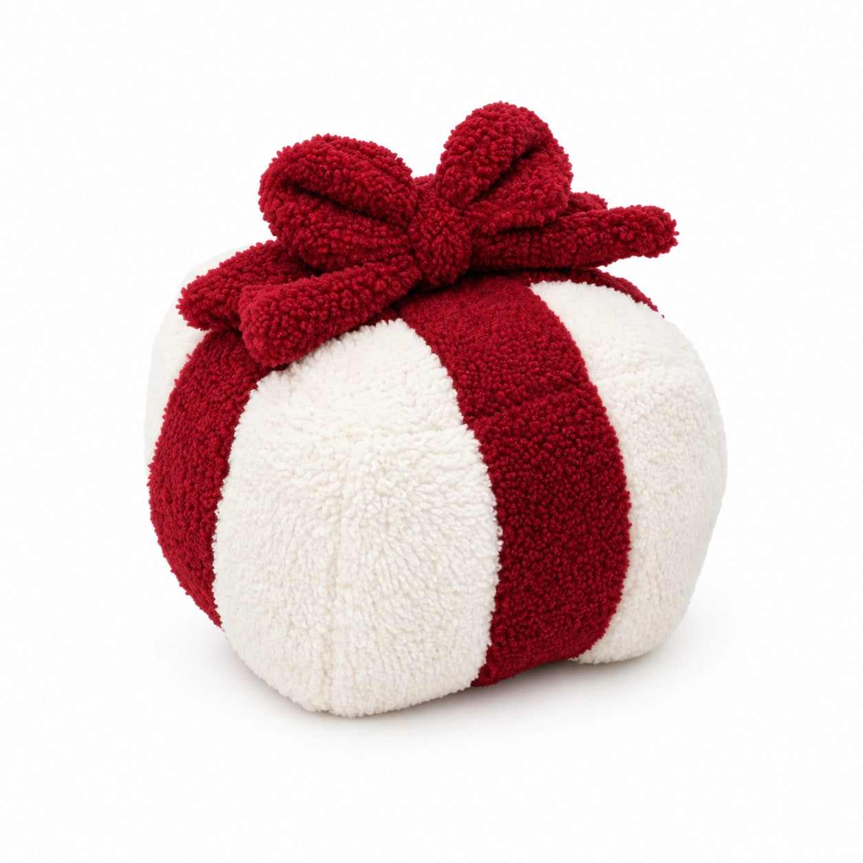 Red &amp; White Gift Box Christmas Cushion Mr & Mrs Christmas