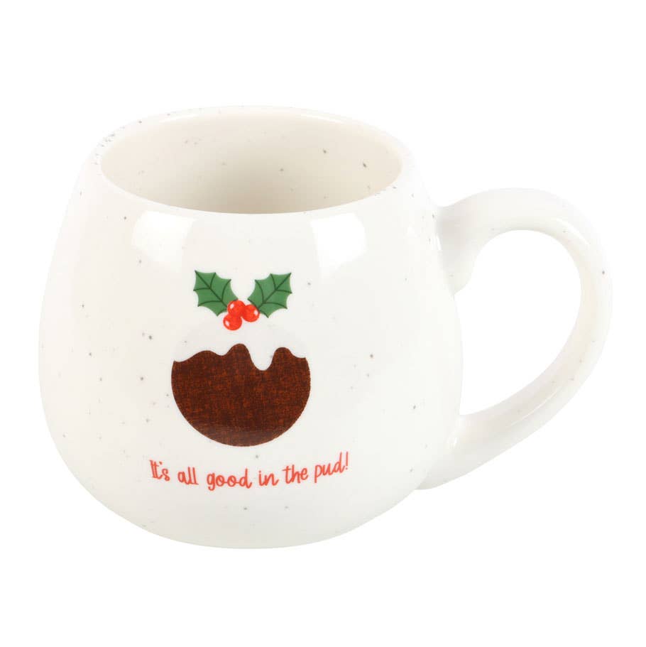 All Good in the Pud Rounded Christmas Mug - Mr & Mrs Christmas