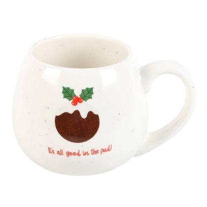 All Good in the Pud Rounded Christmas Mug - Mr & Mrs Christmas