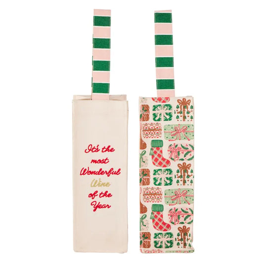 Wonderful Wine Bottle Bag Mr & Mrs Christmas