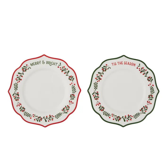 Traditional Christmas Holly Plates, Set of 2 - Arriving October 2026 Mr & Mrs Christmas