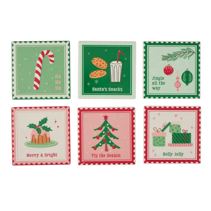 Nostalgic Christmas Coasters, Set of 6 - Arriving October 2026 Mr & Mrs Christmas