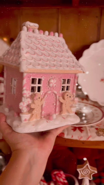 22cm Pink Gingerbread House