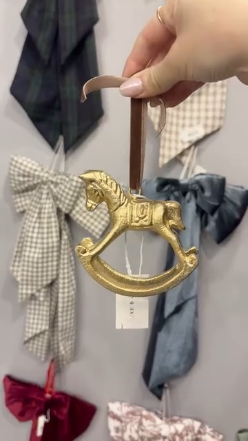 Gold Iron Rocking Horse Ornament